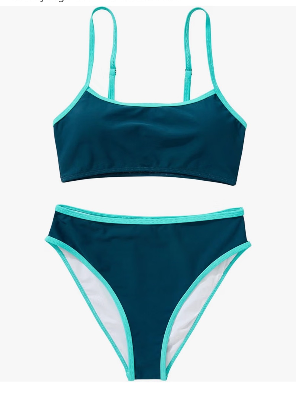 SUUKSESS High Waisted 2 Piece Bikini Set Cheeky High Cut Bandeau Swimsuit NWT